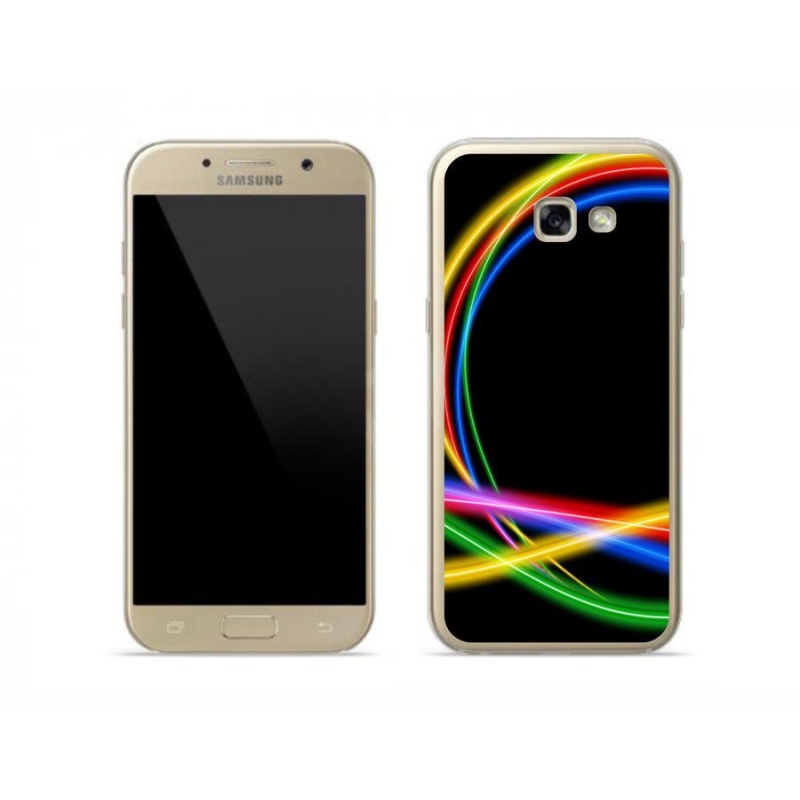 Gelový obal mmCase na mobil Samsung Galaxy A5 (2017) - neonové kruhy