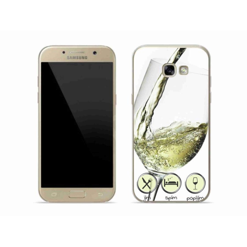 Gelový obal mmCase na mobil Samsung Galaxy A5 (2017) - sklenička vína bílé