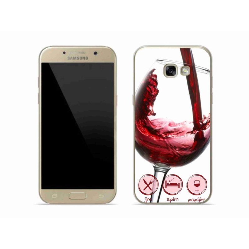 Gelový obal mmCase na mobil Samsung Galaxy A5 (2017) - sklenička vína červené