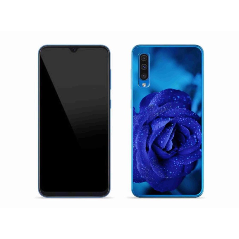 Gelový obal mmCase na mobil Samsung Galaxy A50 - modrá růže
