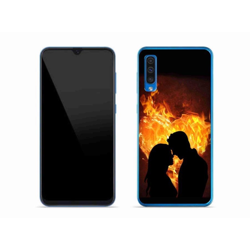 Gelový obal mmCase na mobil Samsung Galaxy A50 - ohnivá láska