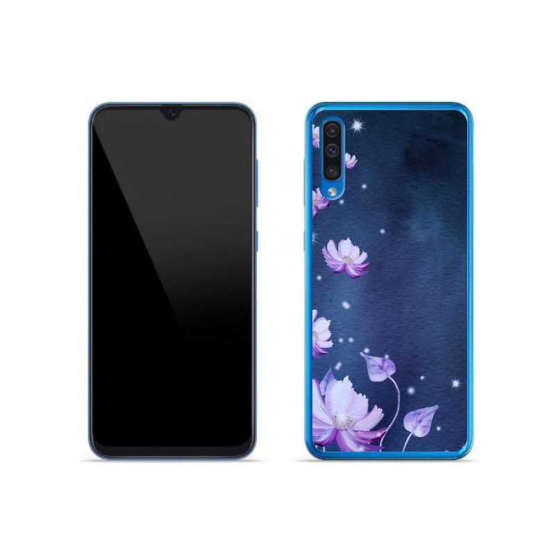 Gelový obal mmCase na mobil Samsung Galaxy A50 - padající květy