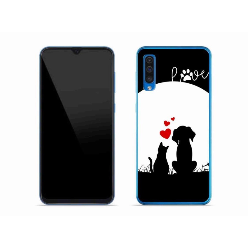 Gelový obal mmCase na mobil Samsung Galaxy A50 - zvířecí láska