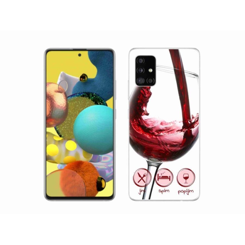 Gelový obal mmCase na mobil Samsung Galaxy A51 5G - sklenička vína červené