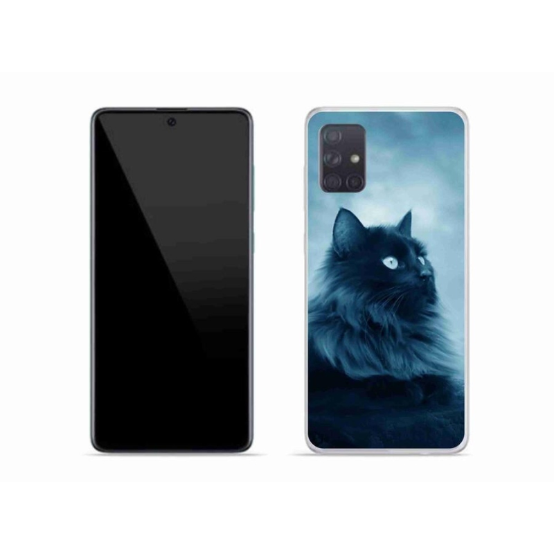 Gelový obal mmCase na mobil Samsung Galaxy A51 - černá kočka 1