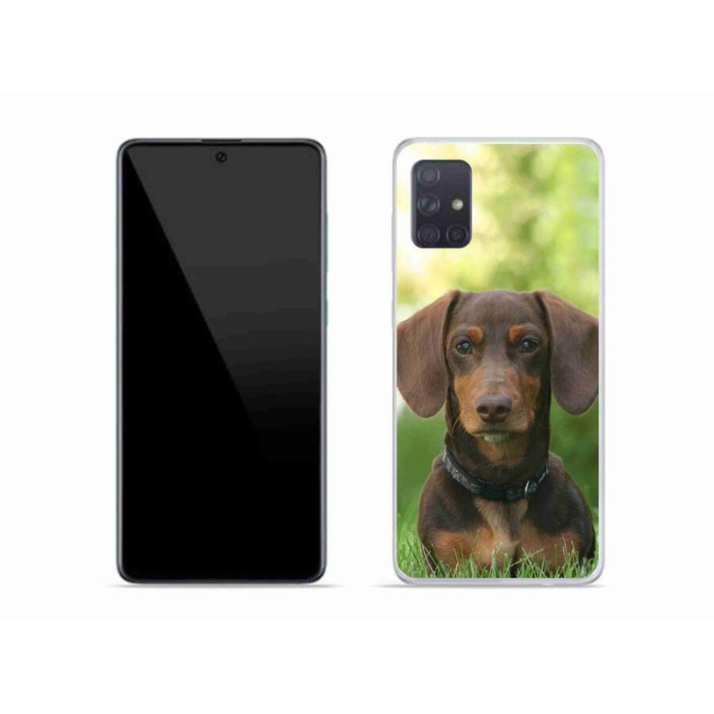 Gelový obal mmCase na mobil Samsung Galaxy A51 - hnědý jezevčík