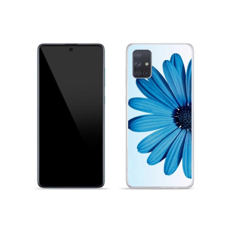 Gelový obal mmCase na mobil Samsung Galaxy A51 - modrá kopretina