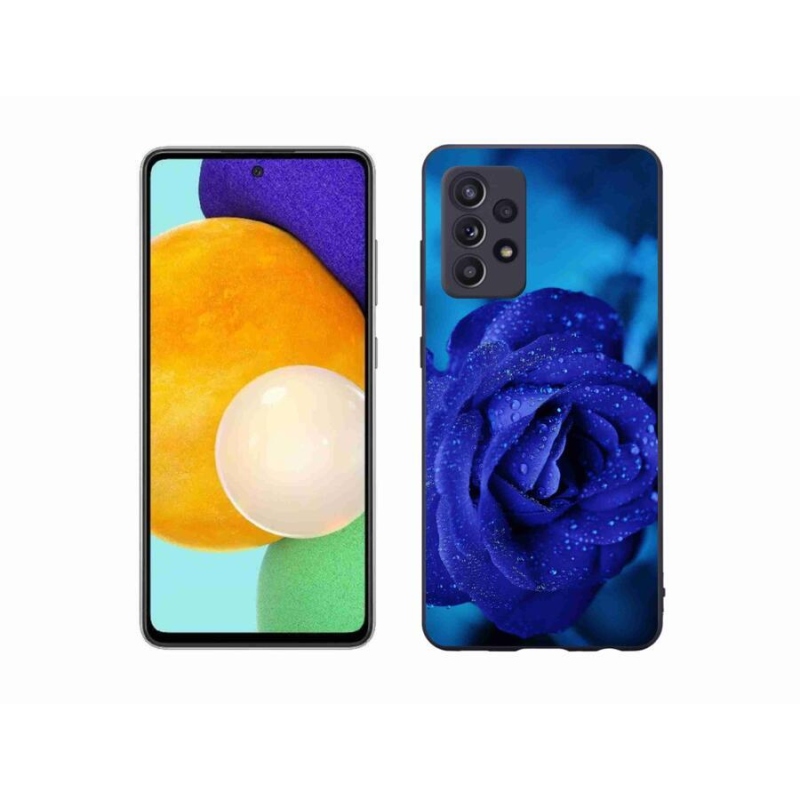 Gelový obal mmCase na mobil Samsung Galaxy A52/A52 5G - modrá růže