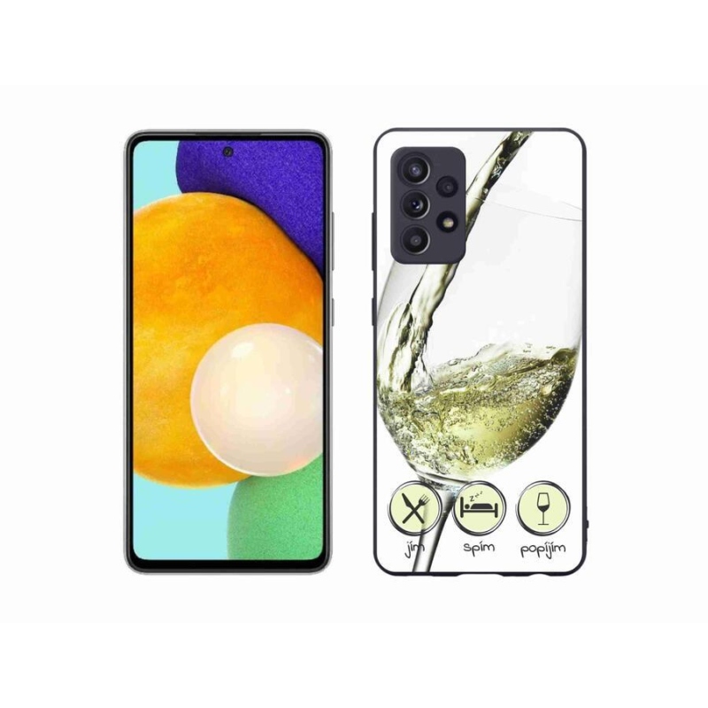 Gelový obal mmCase na mobil Samsung Galaxy A52/A52 5G - sklenička vína bílé