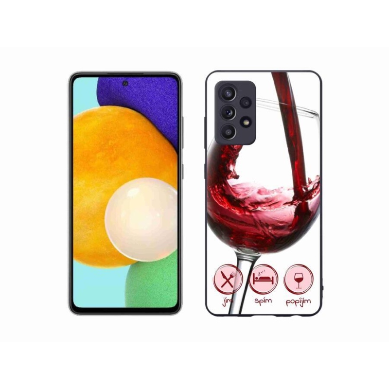 Gelový obal mmCase na mobil Samsung Galaxy A52/A52 5G - sklenička vína červené
