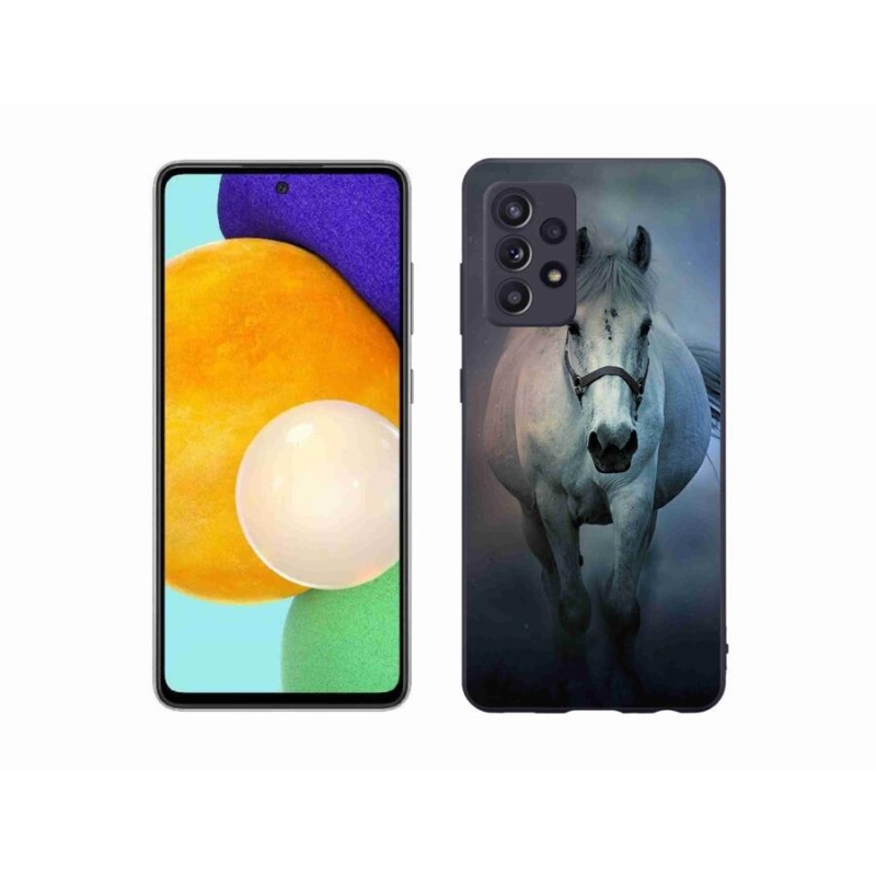 Gelový obal mmCase na mobil Samsung Galaxy A52s 5G - běžící bílý kůň