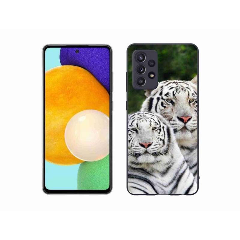 Gelový obal mmCase na mobil Samsung Galaxy A52s 5G - bílí tygři