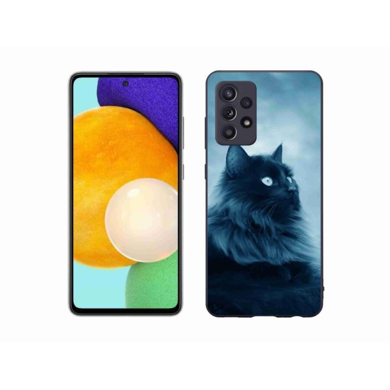 Gelový obal mmCase na mobil Samsung Galaxy A52s 5G - černá kočka 1