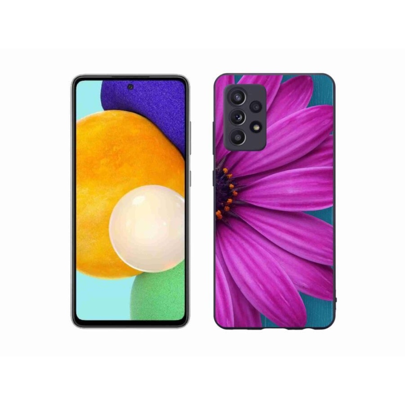 Gelový obal mmCase na mobil Samsung Galaxy A52s 5G - fialová kopretina