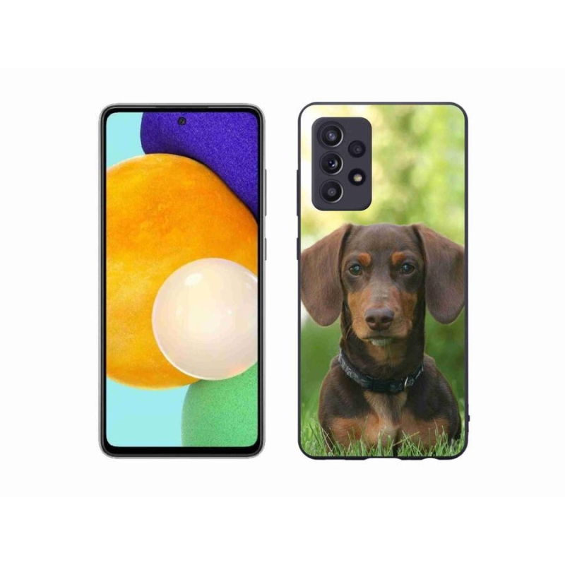 Gelový obal mmCase na mobil Samsung Galaxy A52s 5G - hnědý jezevčík