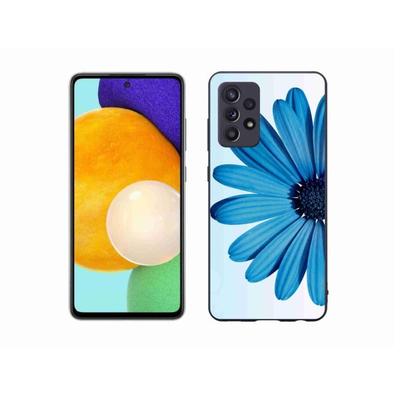 Gelový obal mmCase na mobil Samsung Galaxy A52s 5G - modrá kopretina
