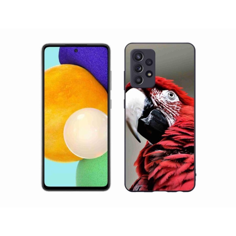 Gelový obal mmCase na mobil Samsung Galaxy A52s 5G - papoušek ara červený