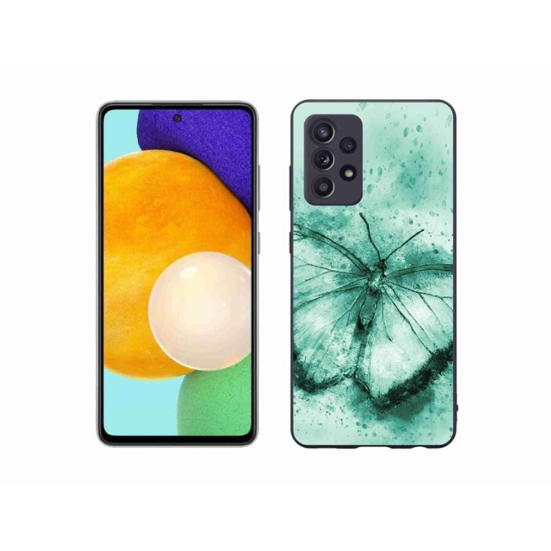 Gelový obal mmCase na mobil Samsung Galaxy A52s 5G - zelený motýl
