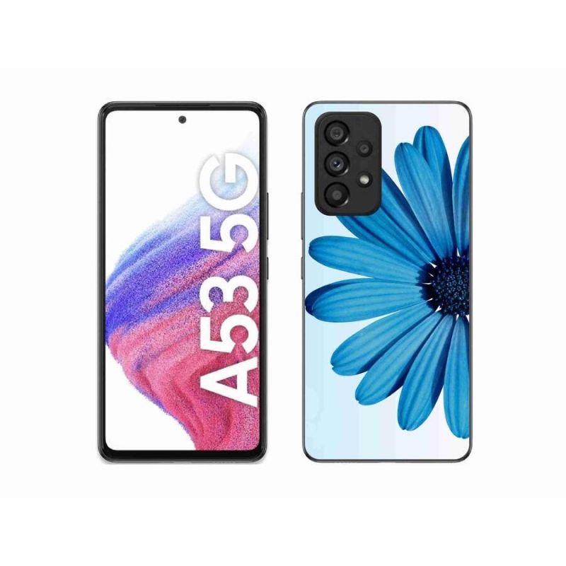 Gelový obal mmCase na mobil Samsung Galaxy A53 5G - modrá kopretina