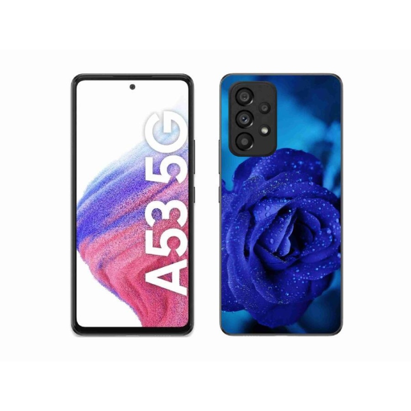Gelový obal mmCase na mobil Samsung Galaxy A53 5G - modrá růže