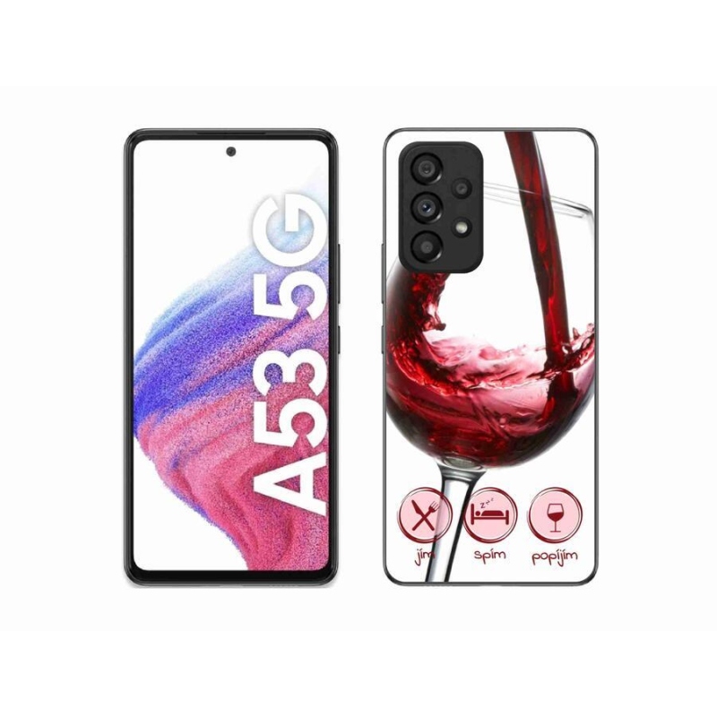 Gelový obal mmCase na mobil Samsung Galaxy A53 5G - sklenička vína červené
