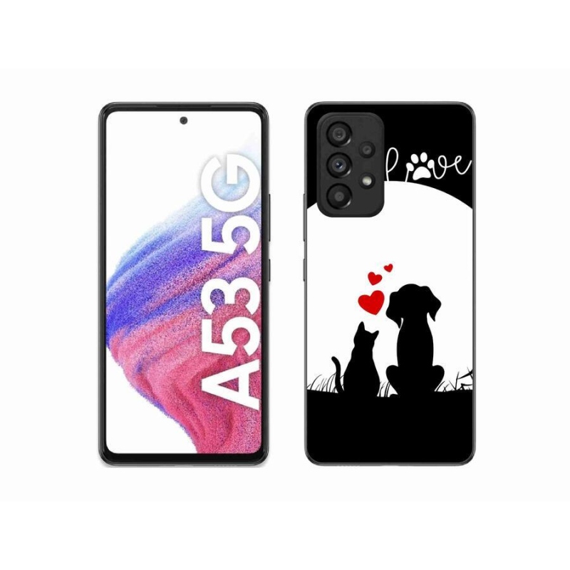 Gelový obal mmCase na mobil Samsung Galaxy A53 5G - zvířecí láska