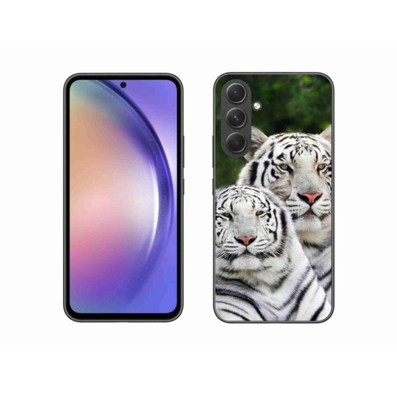 Gelový obal mmCase na mobil Samsung Galaxy A54 5G - bílí tygři