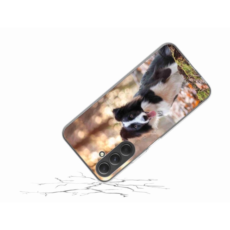 Gelový obal mmCase na mobil Samsung Galaxy A54 5G - border kolie 1