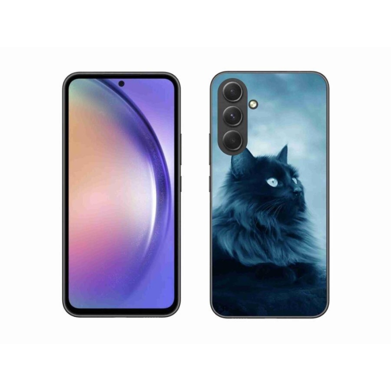 Gelový obal mmCase na mobil Samsung Galaxy A54 5G - černá kočka 1