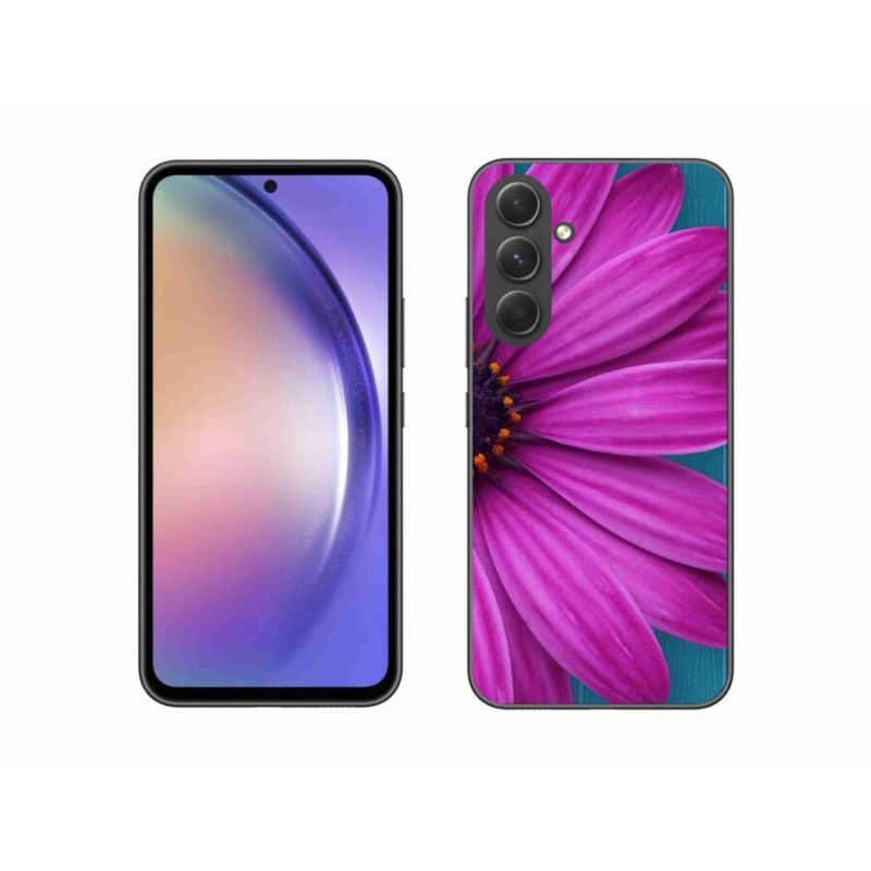 Gelový obal mmCase na mobil Samsung Galaxy A54 5G - fialová kopretina