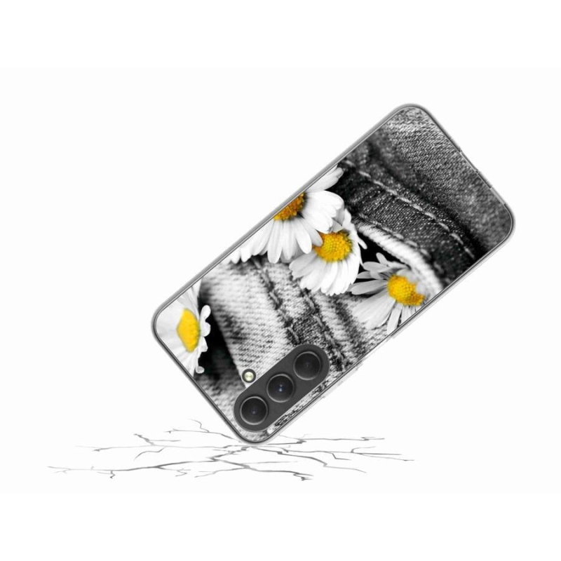 Gelový obal mmCase na mobil Samsung Galaxy A54 5G - kopretiny