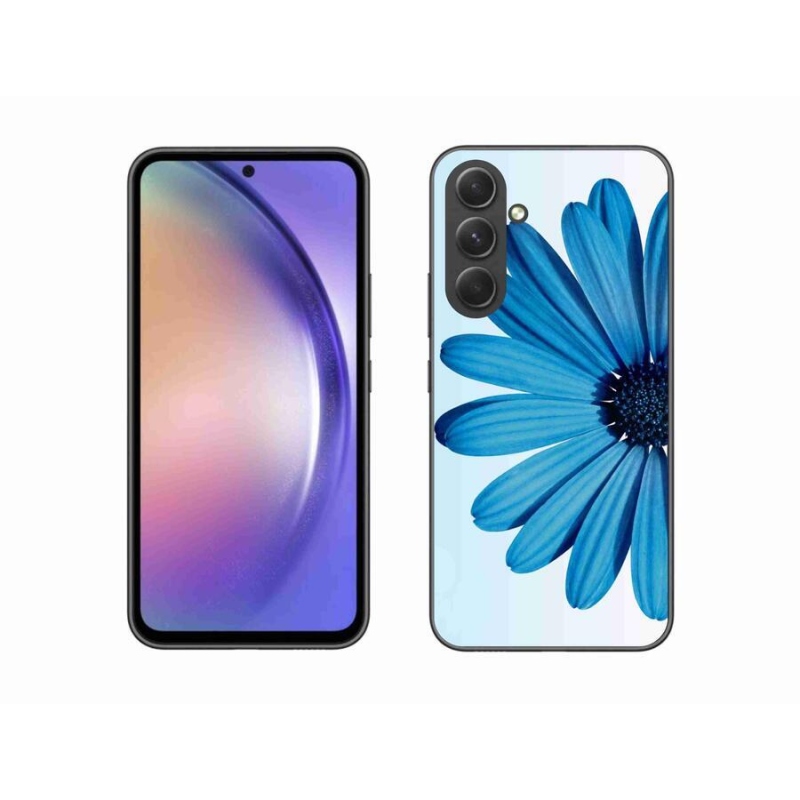 Gelový obal mmCase na mobil Samsung Galaxy A54 5G - modrá kopretina