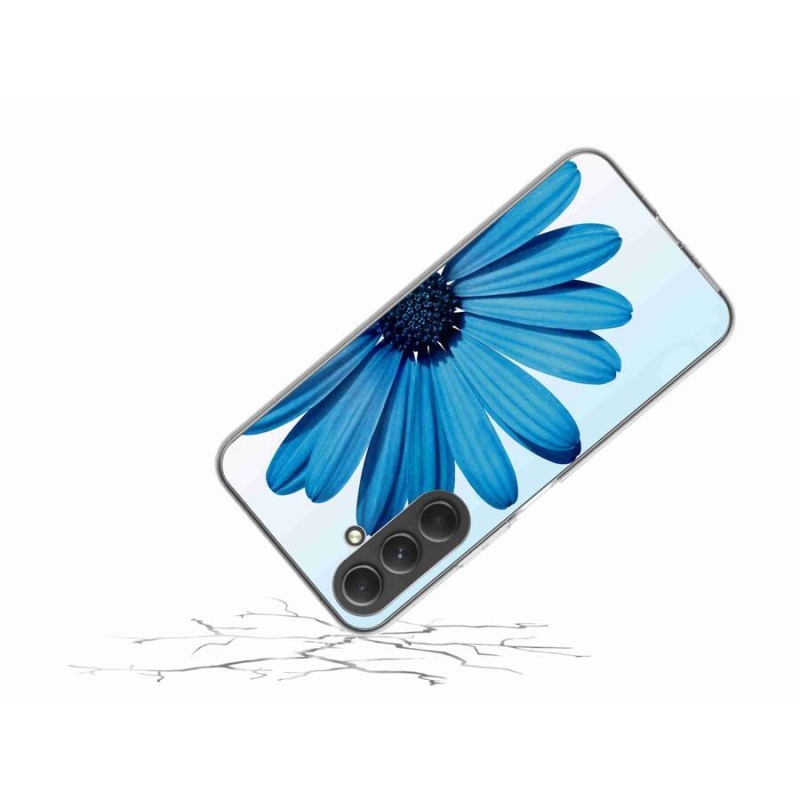 Gelový obal mmCase na mobil Samsung Galaxy A54 5G - modrá kopretina