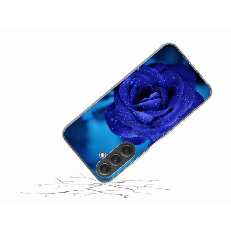Gelový obal mmCase na mobil Samsung Galaxy A54 5G - modrá růže