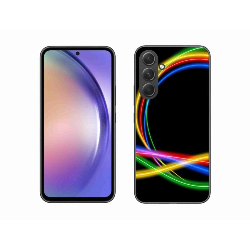 Gelový obal mmCase na mobil Samsung Galaxy A54 5G - neonové kruhy