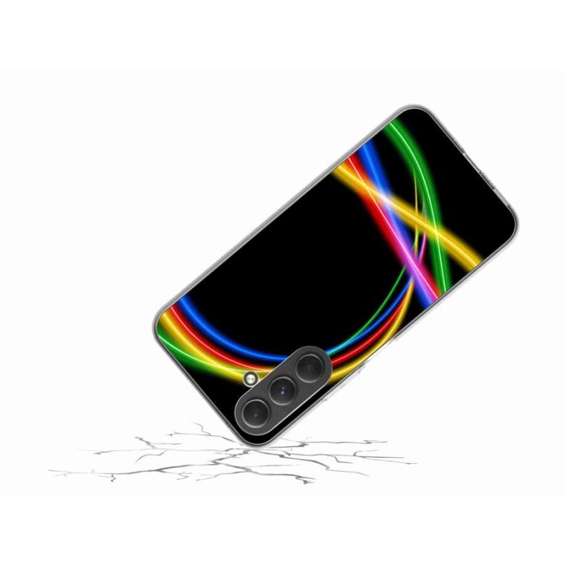 Gelový obal mmCase na mobil Samsung Galaxy A54 5G - neonové kruhy