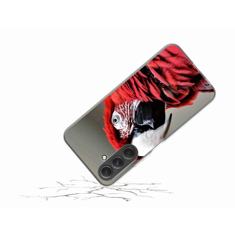 Gelový obal mmCase na mobil Samsung Galaxy A54 5G - papoušek ara červený