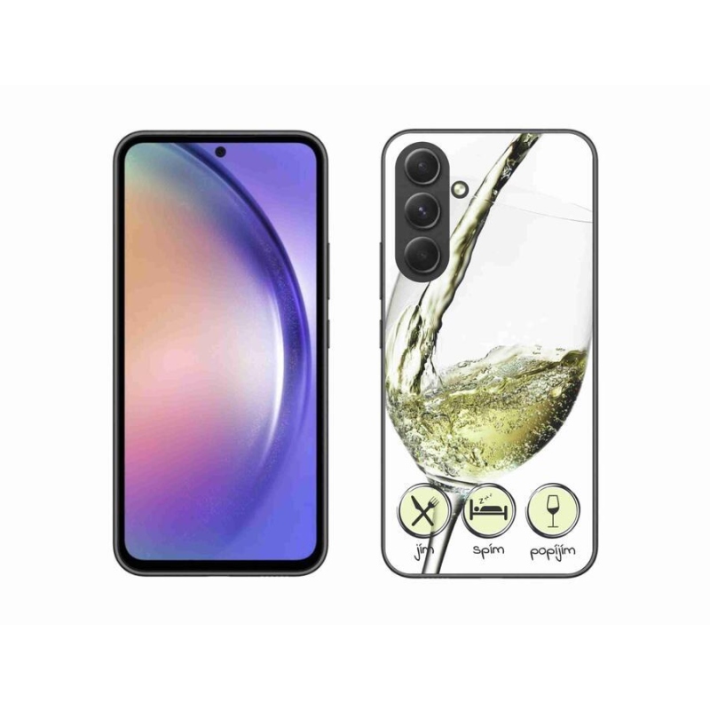 Gelový obal mmCase na mobil Samsung Galaxy A54 5G - sklenička vína bílé