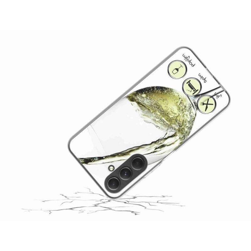 Gelový obal mmCase na mobil Samsung Galaxy A54 5G - sklenička vína bílé