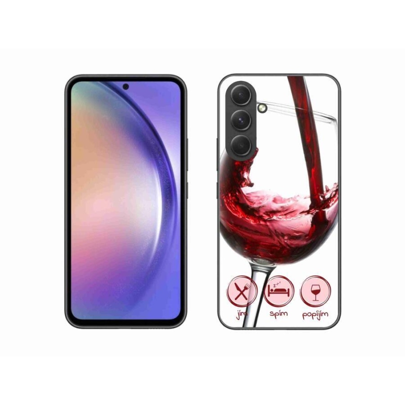 Gelový obal mmCase na mobil Samsung Galaxy A54 5G - sklenička vína červené