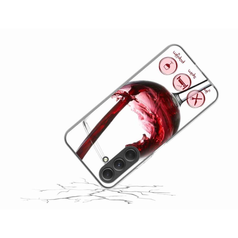 Gelový obal mmCase na mobil Samsung Galaxy A54 5G - sklenička vína červené