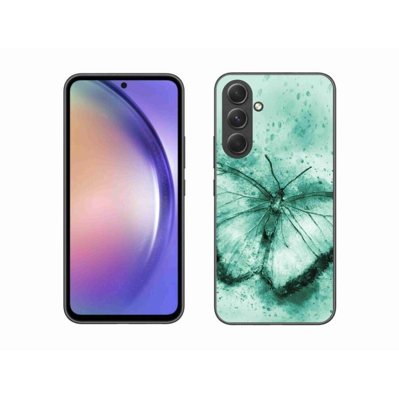 Gelový obal mmCase na mobil Samsung Galaxy A54 5G - zelený motýl