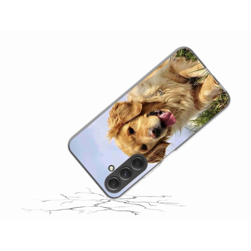 Gelový obal mmCase na mobil Samsung Galaxy A54 5G - zlatý retrívr