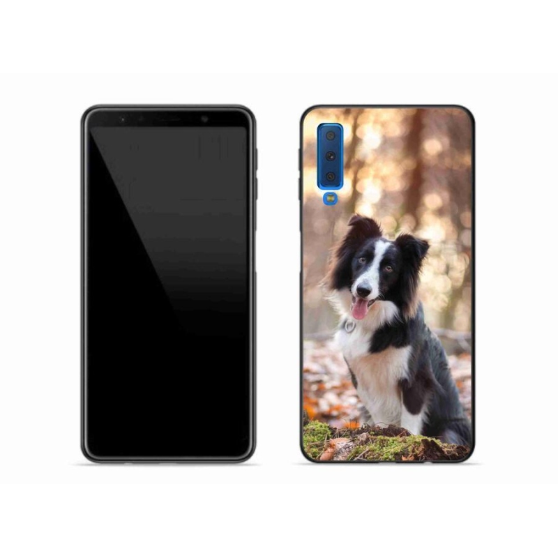 Gelový obal mmCase na mobil Samsung Galaxy A7 (2018) - border kolie 1