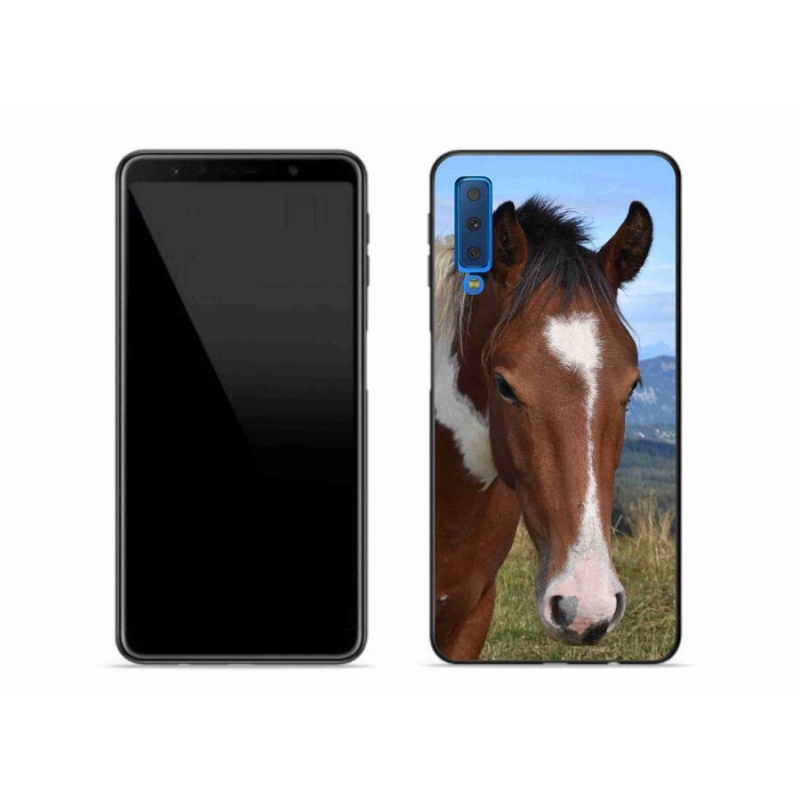 Gelový obal mmCase na mobil Samsung Galaxy A7 (2018) - hnědý kůň