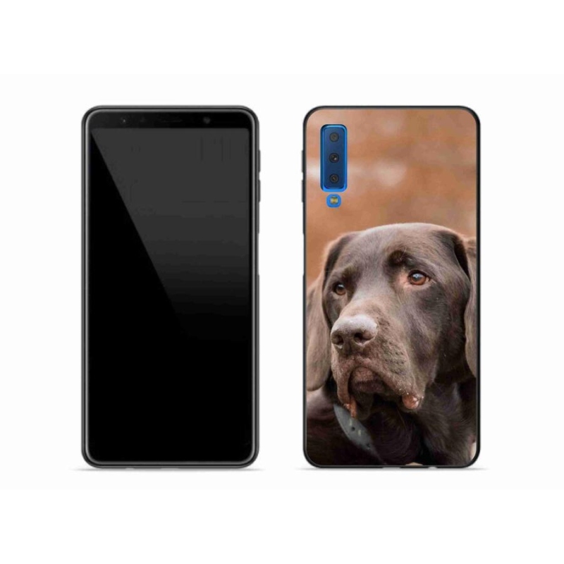 Gelový obal mmCase na mobil Samsung Galaxy A7 (2018) - hnědý labrador