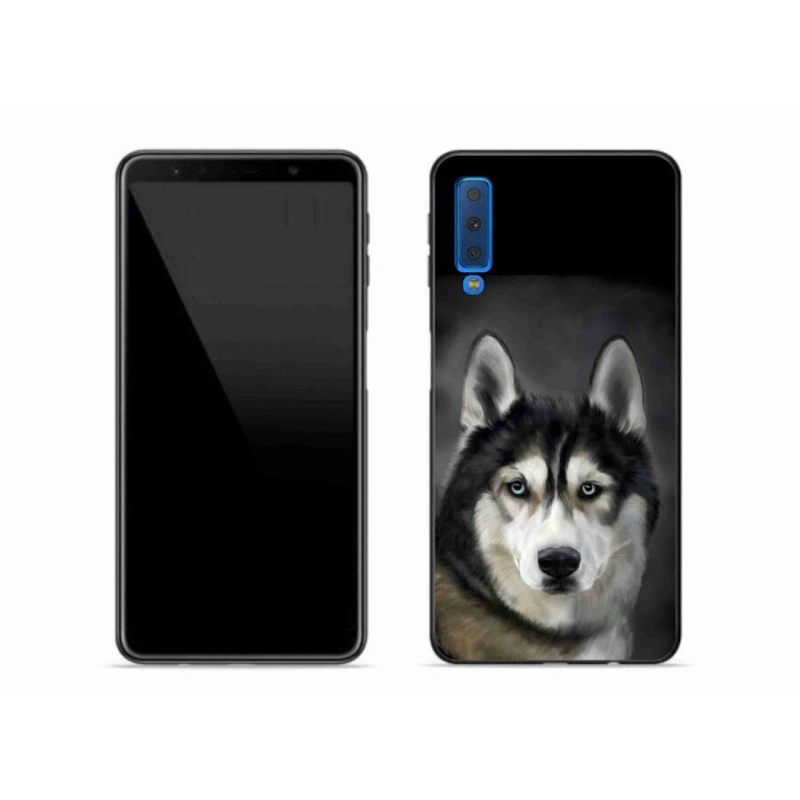 Gelový obal mmCase na mobil Samsung Galaxy A7 (2018) - husky