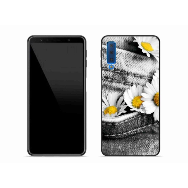 Gelový obal mmCase na mobil Samsung Galaxy A7 (2018) - kopretiny
