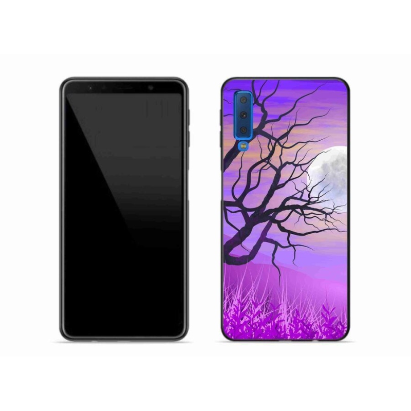 Gelový obal mmCase na mobil Samsung Galaxy A7 (2018) - kreslený opadaný strom