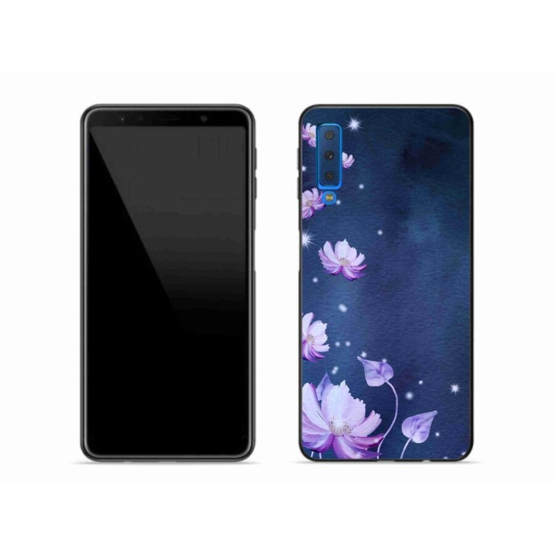 Gelový obal mmCase na mobil Samsung Galaxy A7 (2018) - padající květy